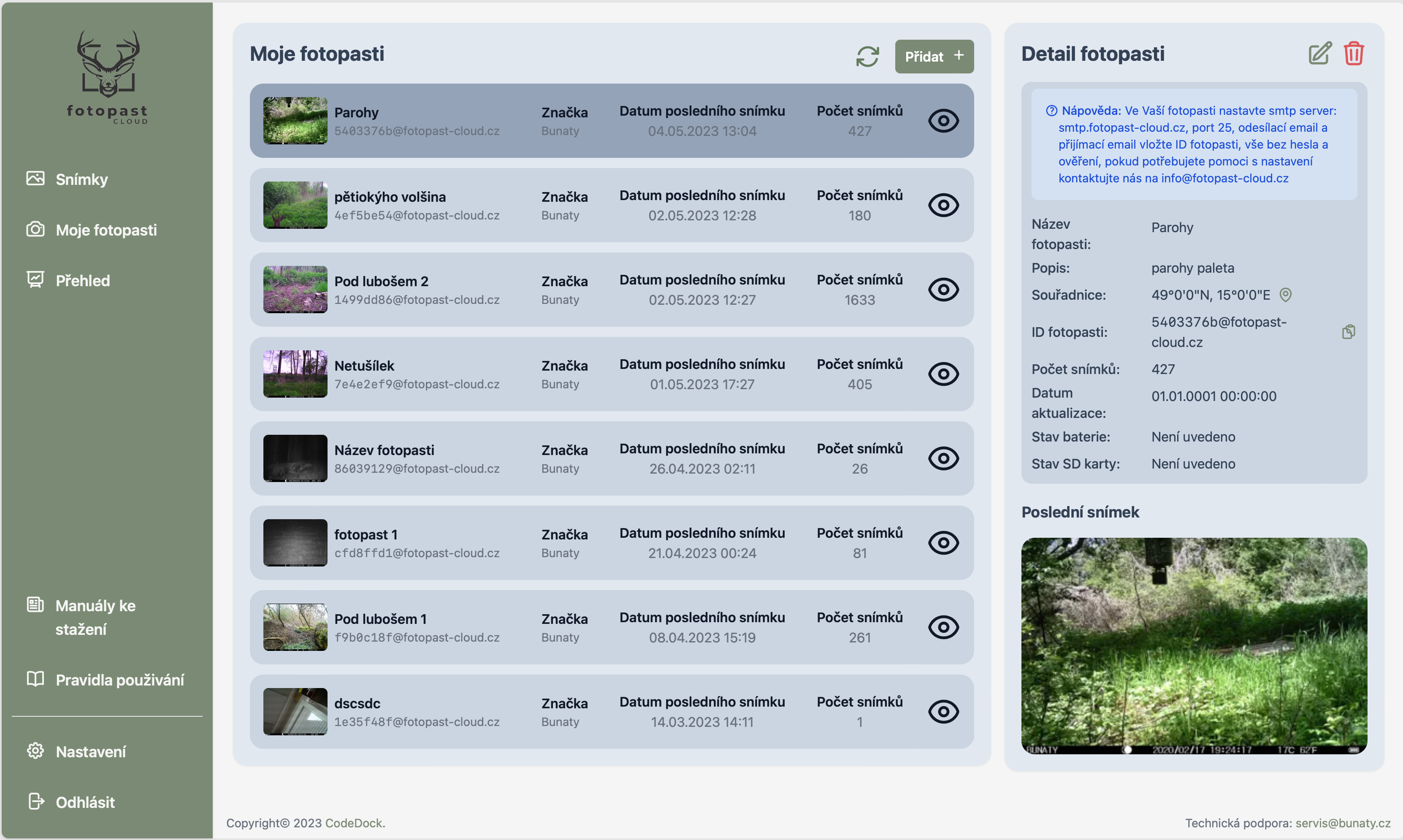 Fotopast-Cloud: Inovativní řešení pro správu fotopastí